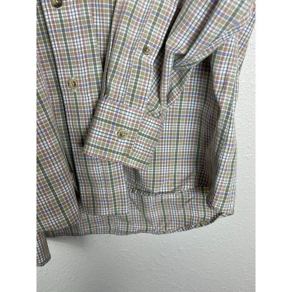 Pendleton Mens Large Pastel Plaid Broadway Cloth Long Sleeve Button Down Shirt - Picture 4 of 6
